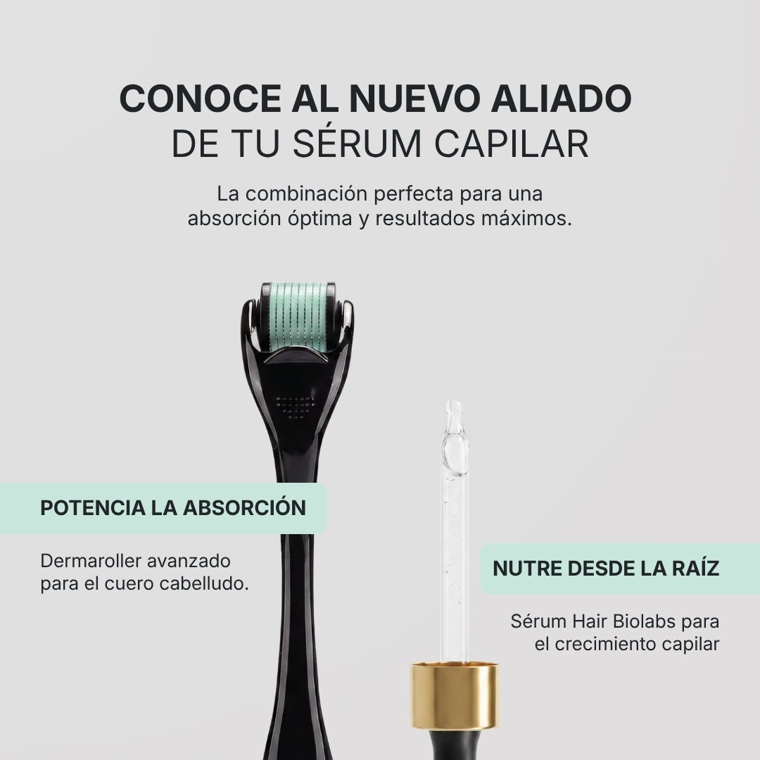 Estimula el folículo y potencia el crecimiento - Dermaroller Capilar Hair Biolabs - Hair Biolabs