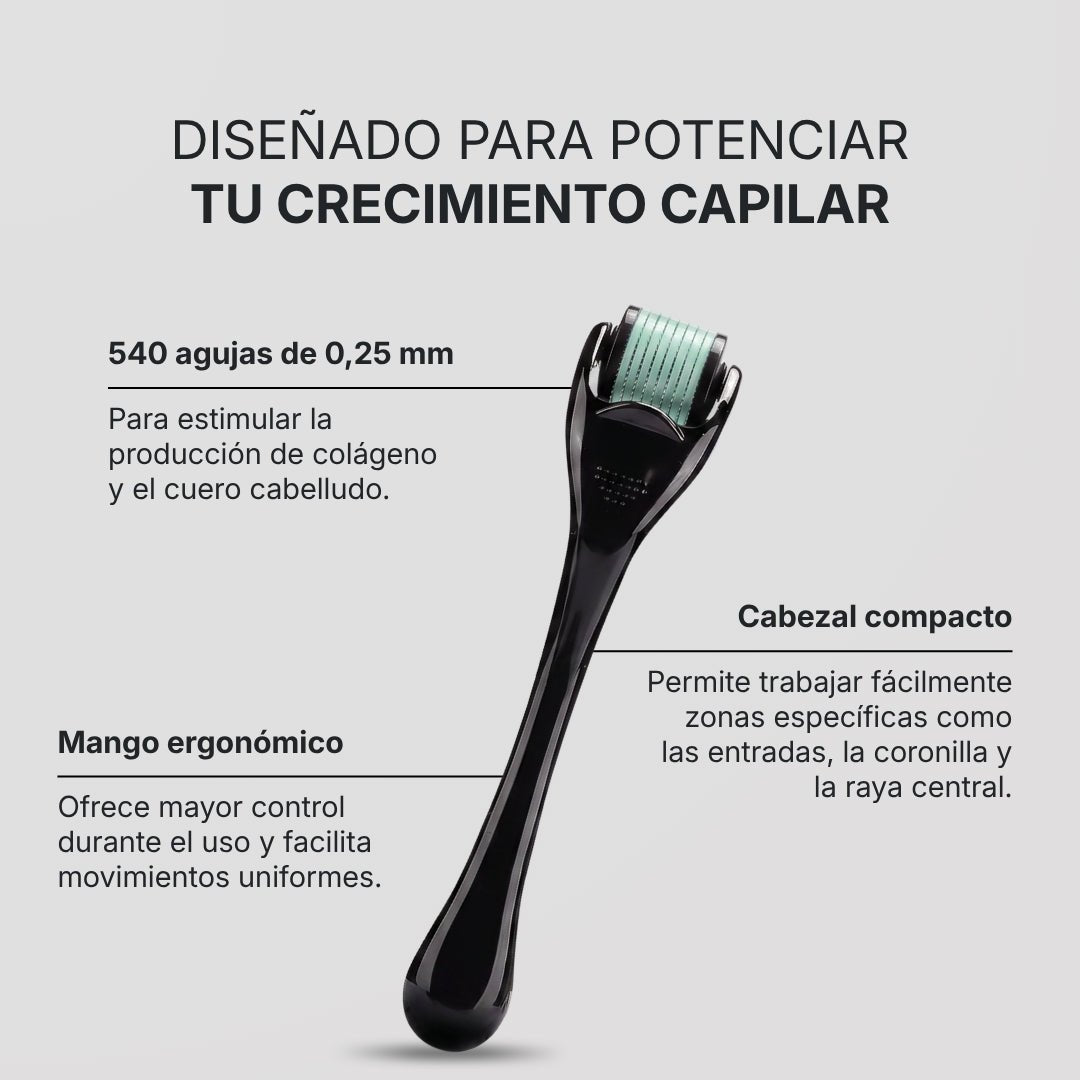 Estimula el folículo y potencia el crecimiento - Dermaroller Capilar Hair Biolabs - Hair Biolabs