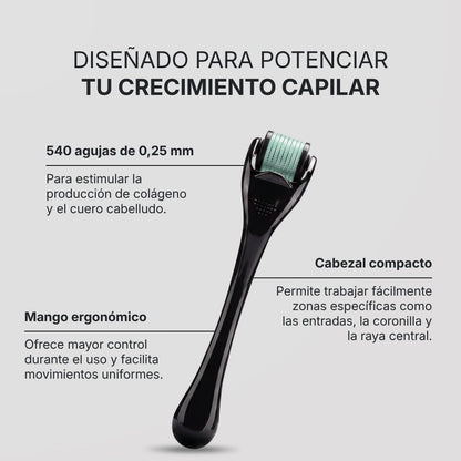 Estimula el folículo y potencia el crecimiento - Dermaroller Capilar Hair Biolabs - Hair Biolabs
